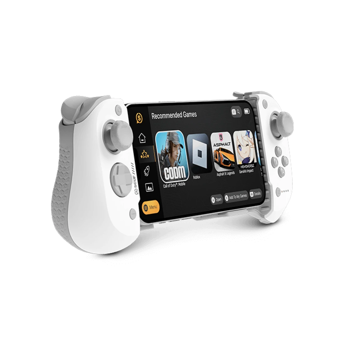 SCUF NOMAD Manette de Jeu Mobile Sans Fil – Palettes Arrière – Blanc